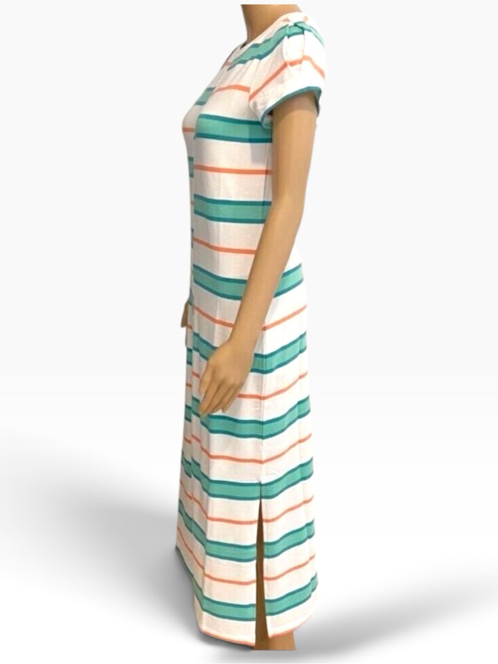 Hatley Sierra Midi Dress NWT Striped Coastal Resort Travel Chic Cotton Modal XS